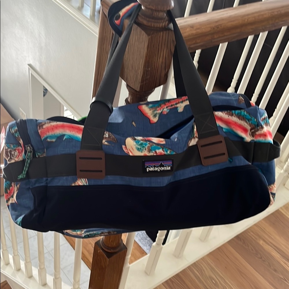 RARE Patagonia fish print Duffel Bag